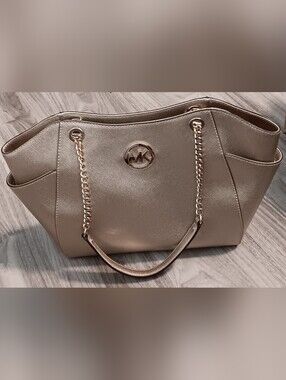 Michael Kors Metallic Gold Tote Shoulder Bag